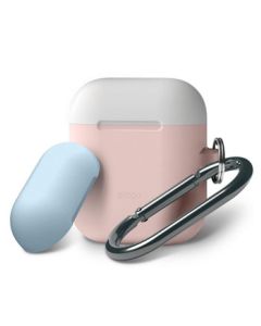 Elago AirPods Duo Hang Case - Pink, Top - White, Pastel Blue