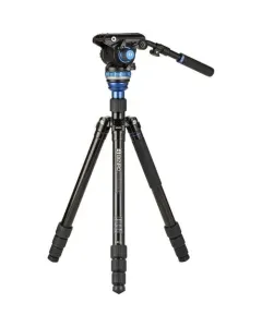 BENRO A3883TS6PRO REVERSE-FOLDING ALUMINUM TRAVEL TRIPOD WITH S6PRO FLUID VIDEO HEAD