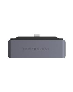 Powerology 4 in 1 USB-C Hub with HDMI USB Aux - Gray