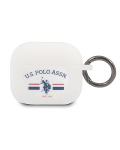 US Polo ASSN Silicone Horses Flag Case for Airpods 3 - White
