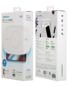 MOMAX Q POWER UV-BOX WITH WIRELESS CHARGER-WHITE