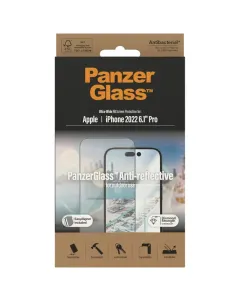 PanzerGlass iPhone 14 Pro (6.1inch) Antibacterial Tempered Glass, Ultra Wide Fit, Anti-Reflective