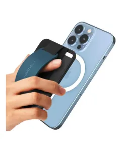 Sinjimoru 3 in 1 Magnetic Wallet as Phone Grip and Stand for MagSafe - Blue